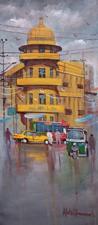 Abdul Hameed, 12 x 30 inch, Acrylic on Canvas, Cityscape Painting, AC-ADHD-205